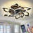 Modern Led Ceiling Fan Light With Remote, Flower Petal Design, Dimmable Lighting, 6-Speed Quiet Fan, Decorative Flush Mount For Bedroom & Living Room-425313660