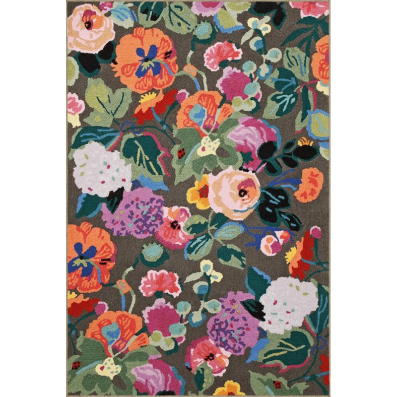 Multicolored Mixed Floral Flower And Rose Pattern Creative Modern Decorative Carpet, Rectangle 3'4" x 5'