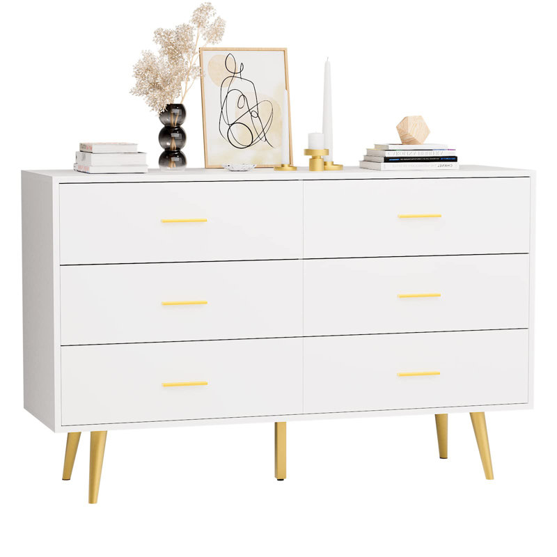 Commode 6 tiroirs Sejan, Blanc