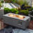 42" Dual-Piece Propane Gas Fire Pit Table Set, 50000 BTU Rectangular Steel with Glass Wind Guard for Outdoor Patio Deck Garden Courtyard - Gray Grandeur