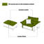 Chaise avec accoudoirs avec coussin en cuir véritable Coffee