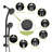Multi Function Dual Shower Head - Shower System With 4.7" Rain Showerhead, 8-Function Hand Shower, Adjustable Slide Bar