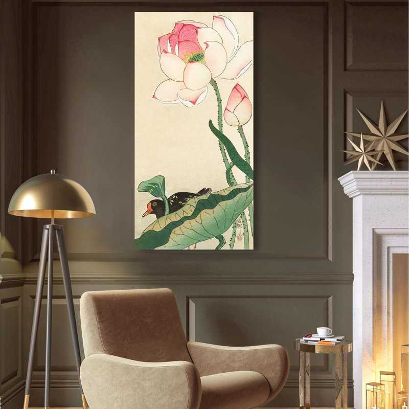 Lotus Flowers - Wrapped Canvas Print, 100cm H x 50cm W x 4cm D