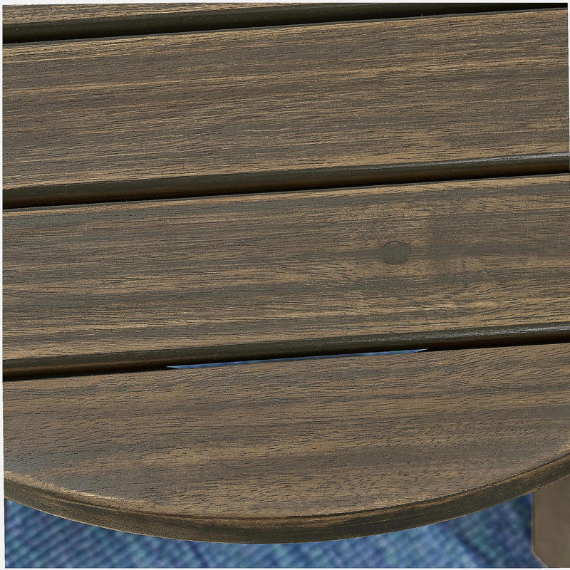 Table d'appoint d'extérieur 16 po en bois d'acacia, finition grise, Gris