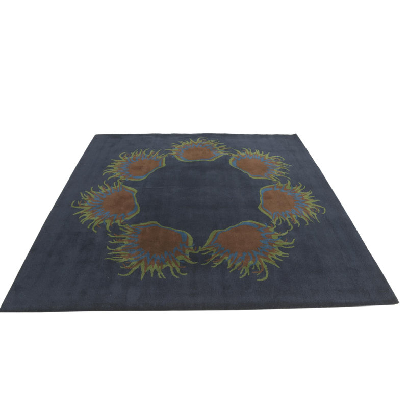 Tapis carré bleu marine Orlando