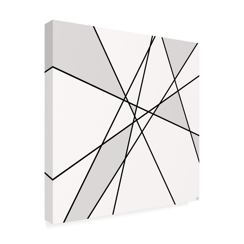 «Goree Abstract Line And Off White 1», reproduction sur toile, H 14 po x l 14 po x P 2 po