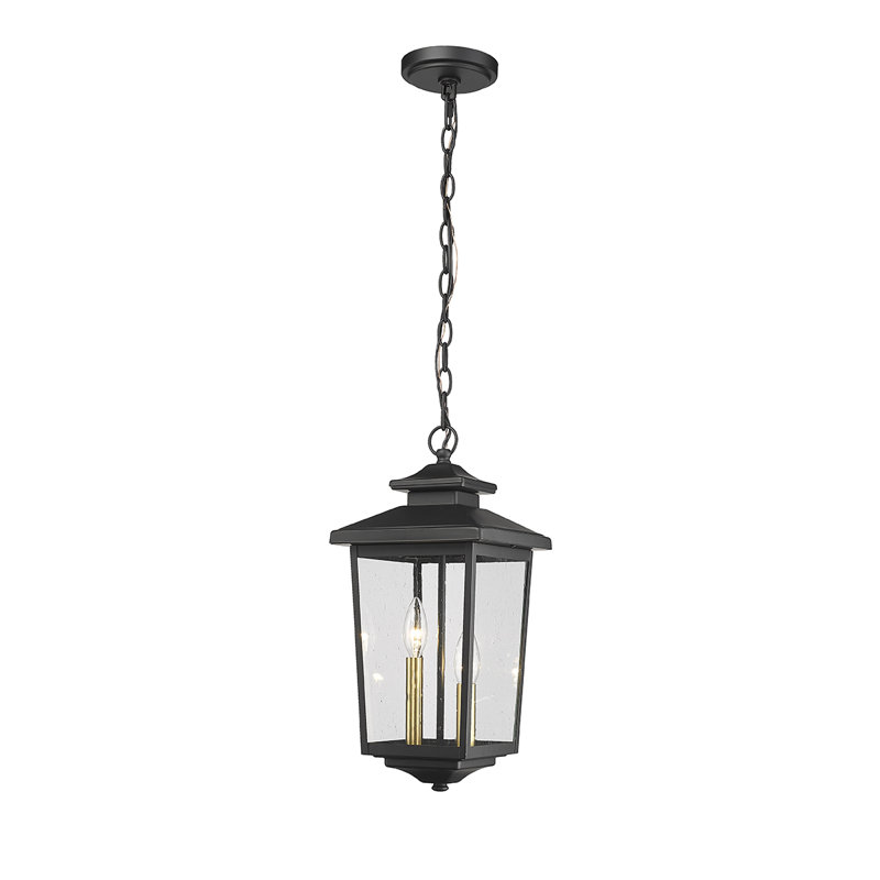 Lanterne suspendue d'extérieur 2 lumières H 17,9 po Avin, Noir thermolaqué