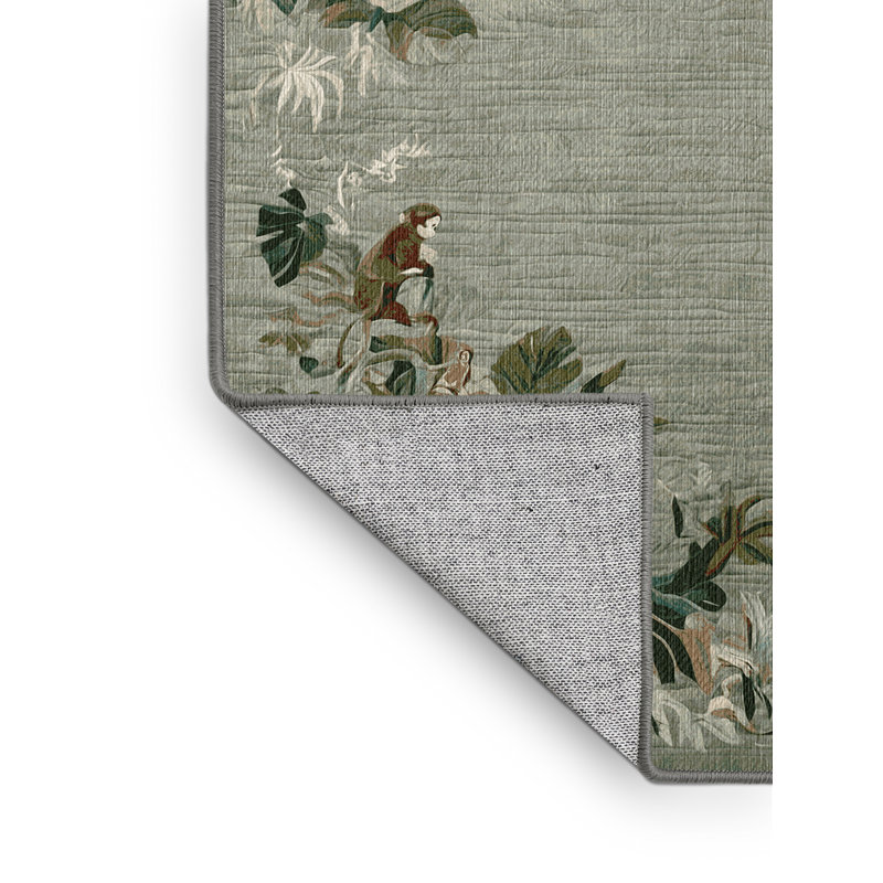 Machine Washable Brown Area Rug, Square 8'