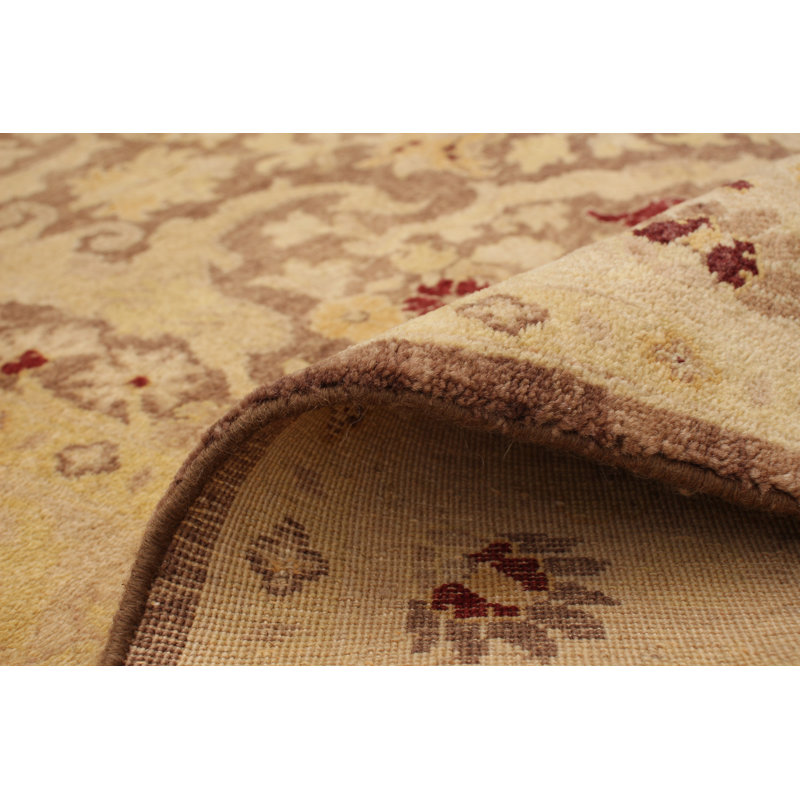 Tapis de zone en laine 9 pi x 7 pi 9 po main one-of-kind-noué la 2010 ushak brun Yeprem