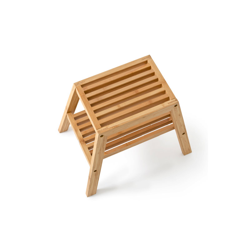 Slatted Utility Stool, Natural