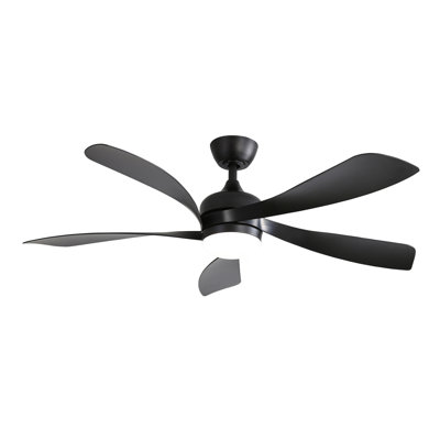 52 Inch Modern Ceiling Fan With 3 Color Dimmable Led Light 5 ABS Blades Remote Control Reversible DC Motor