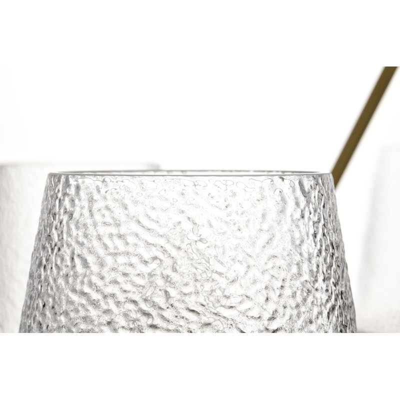 Valentine - Chandelier - Finish - Hammered Glass, Vintage Brass, 25.5" H x 40" W x 40" D, 7 Lights