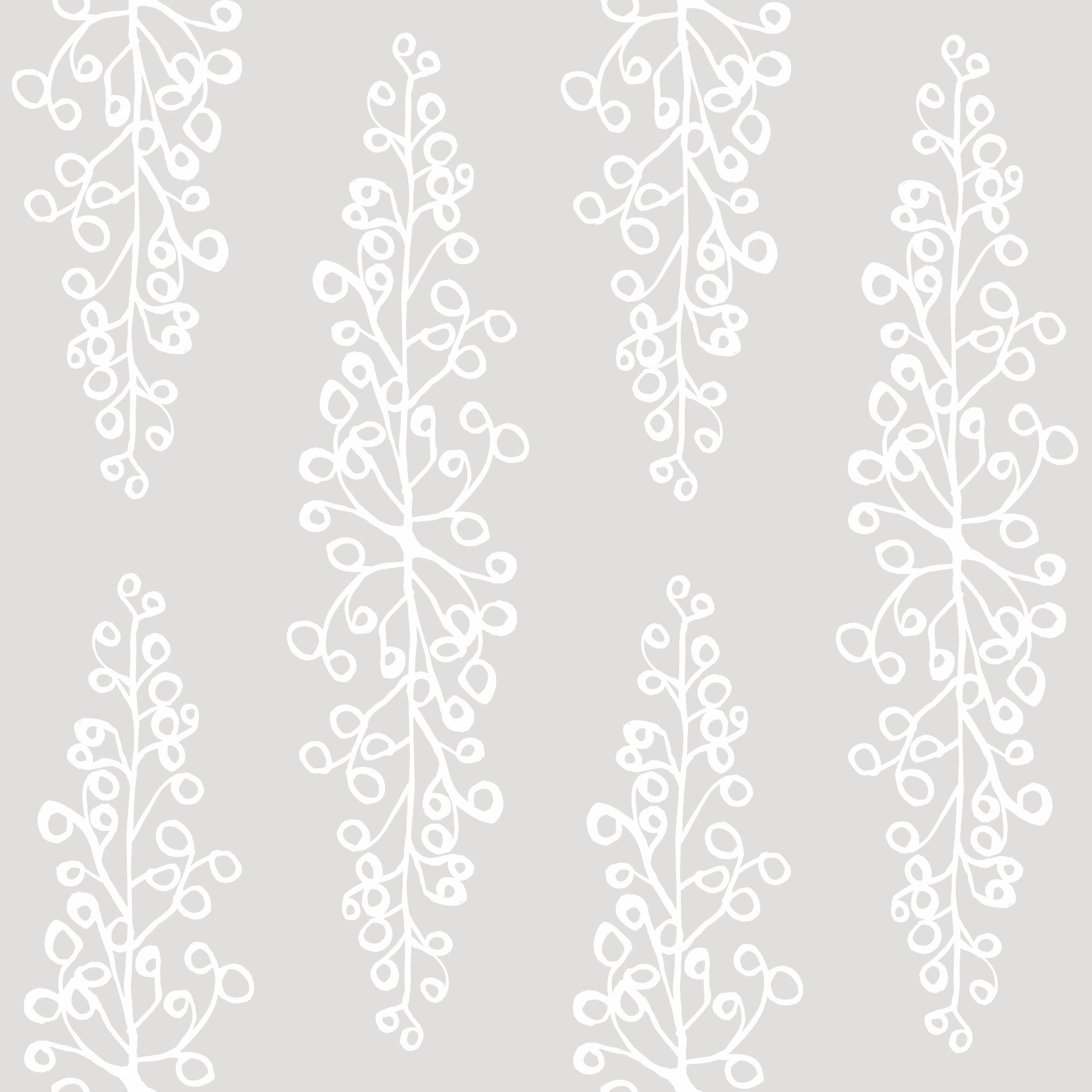 Kirk Modern Floral Wallpaper, Light Gray
