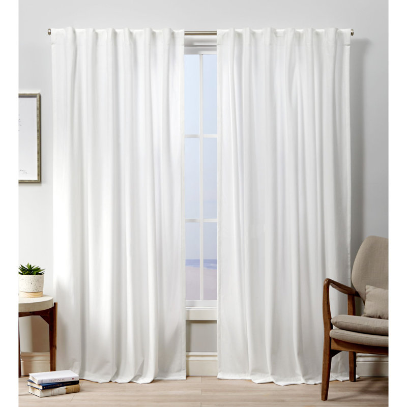 Panneau de rideau obscurcissant en velours épais et épais, Blanc d'hiver, 52 po x 96 po