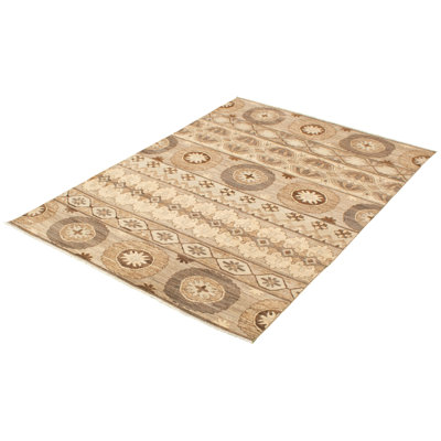 Ecarpetgallery One-of-a-kind Hand-knotted New Age 18/20 Pako Gray/ivory 5'11" X 8'7" Wool Area Rug In Brown,ivory,gray
