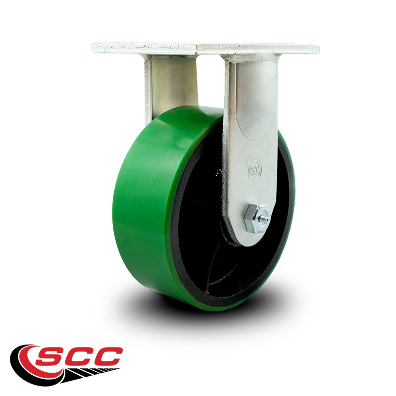 Roulettes en poly extra-robustes sur fonte, Vert