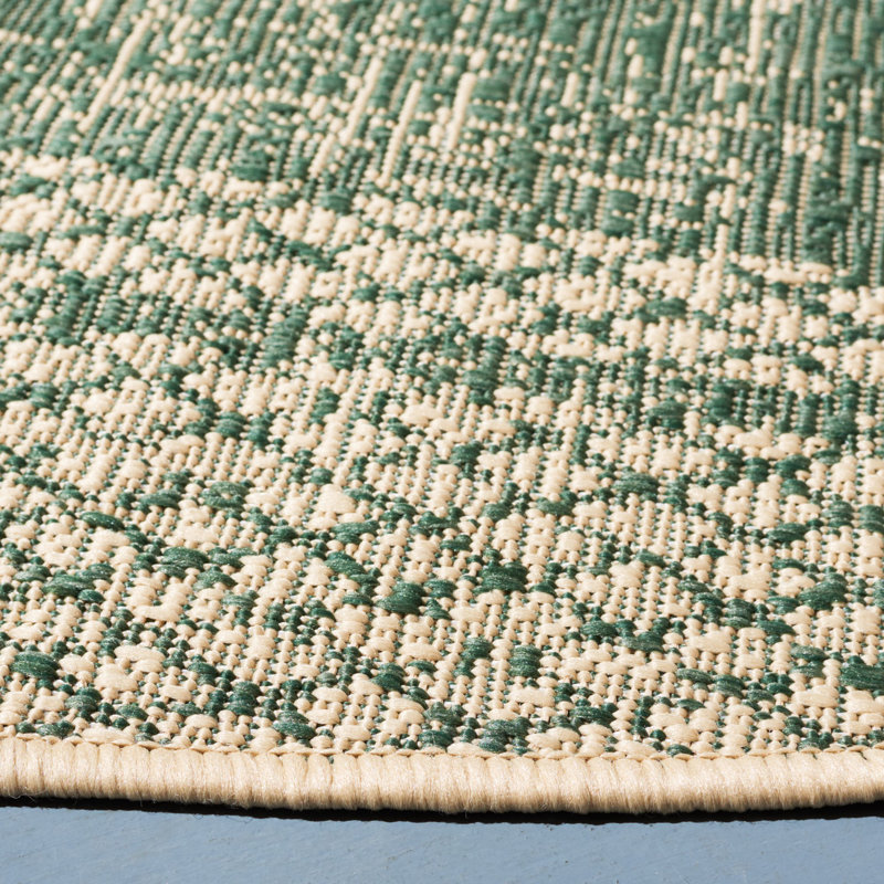 Beedle Performance Striped Indoor/Outdoor Area Rug, Round 6'7"