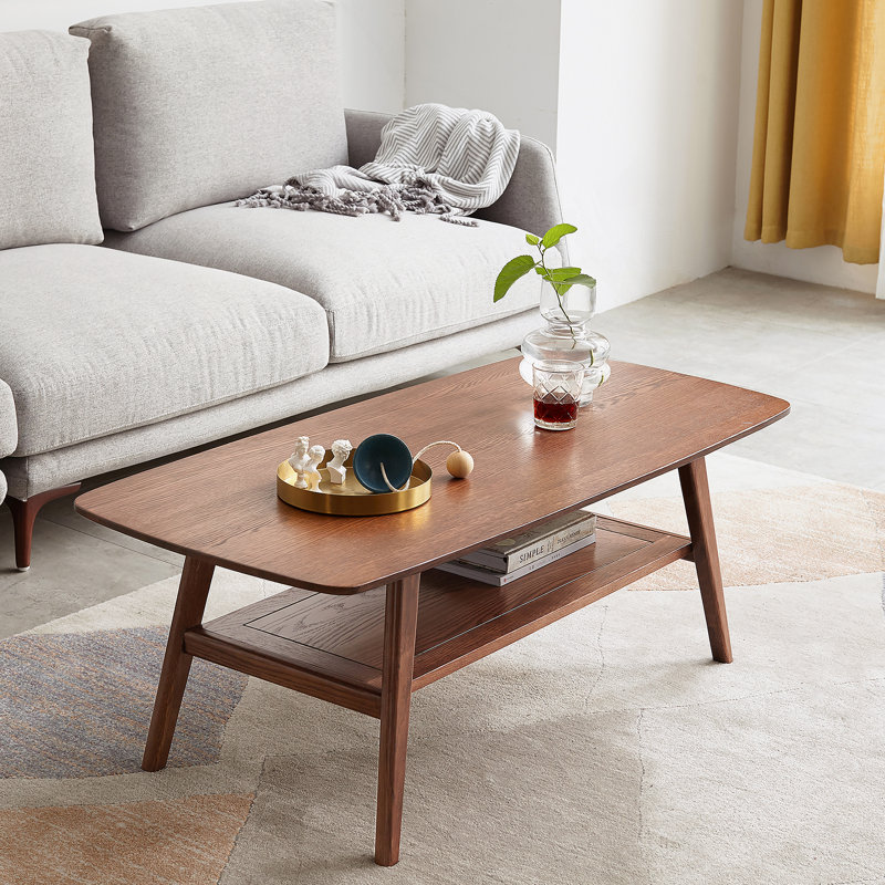 Center Table Low Table 100% Solid Oak Wood Top  Width 100 X Depth 50 X Height 44 Cm