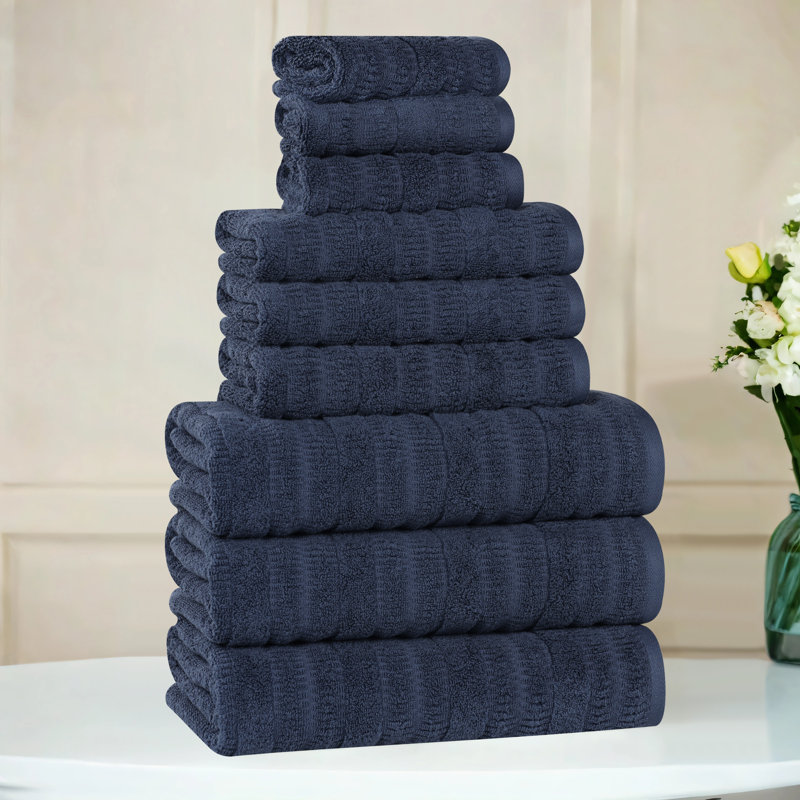 Ensemble de serviettes 9 pièces Mika Smart Twist Viscose, Marine