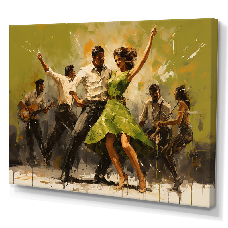 Danse dansante des années 60 - Art mural de danse, Toile tendue, H 12 po x l 20 po x P 1 po