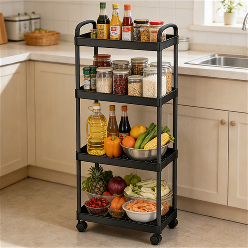 4-Tier Rolling Utility Cart with Handle