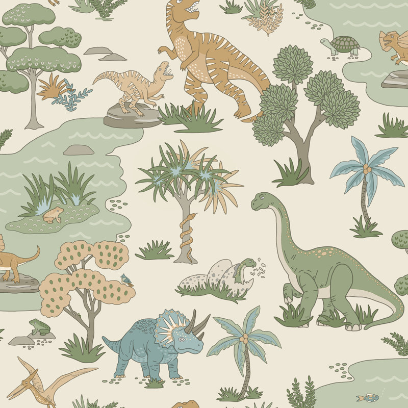 10.05m x 53cm Matte Wallpaper Roll, Cream Green