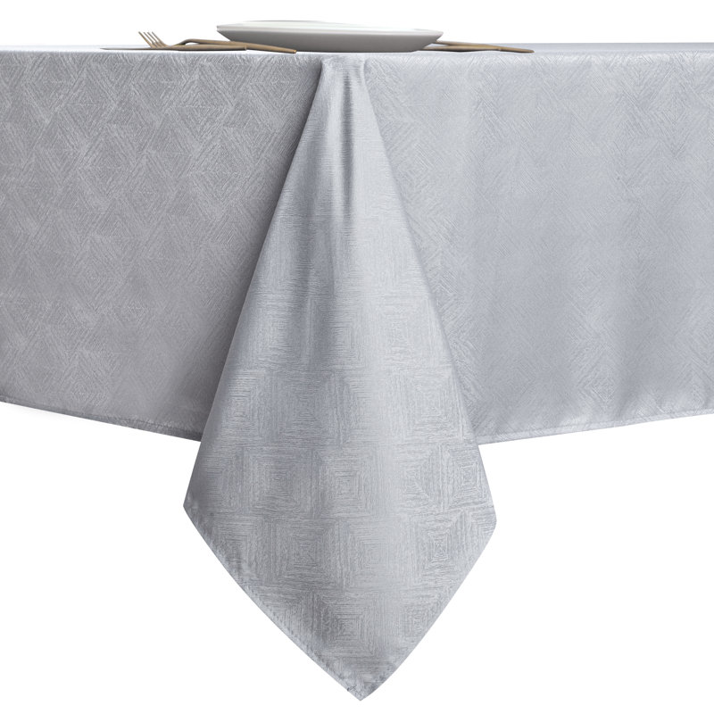 Nappe de couleur unie Dammon, L 104 po x l 60 po, Argent
