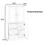 Armoire de rangement haute et large avec portes et tiroirs pour la salle de bain, le bureau et le salon-694803866
