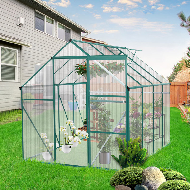 Base surélevée en polycarbonate pour serre, Vert, H 76,77 po x l 74,8 po x P 98,42 po
