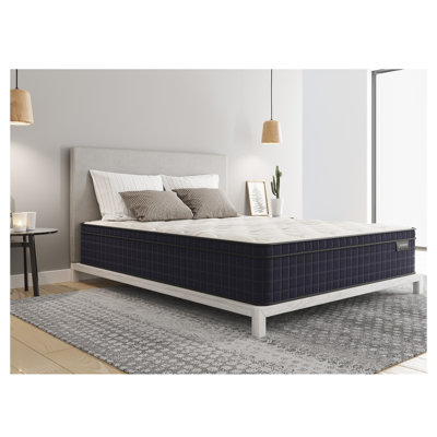 Matelas hybride Diamond Nina 12,5 po avec mousse infusée de cuivre et surmatelas européen - King California, blanc