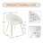 Set of 2 Modern Accent Chairs, Comfy Sherpa  Chair with Golden Metal Legs, Decorative Chair no Wheels-9353743-9353740-53750197
