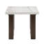 Table de bout avec plateau en marbre, plateau en marbre naturel et finition espresso