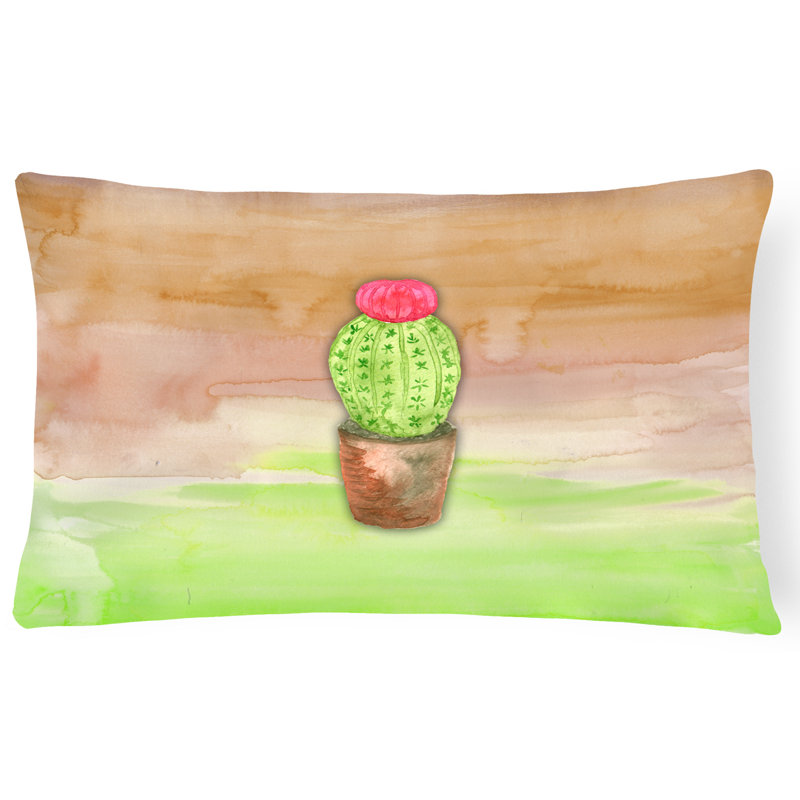 Coussin lombaire en aquarelle cactus