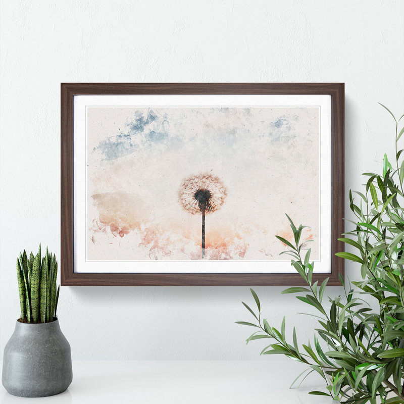 Dandelion - Picture Frame Painting, 36cm H x 48cm W x 2cm D, Walnut Framed
