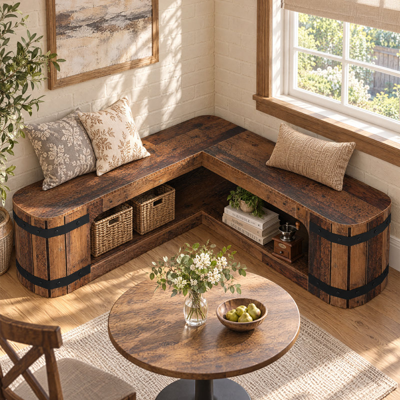 47.24" Corner Solid Wood Shoe Storage Bench, L-Shaped Shoe Organizer for Entryway
