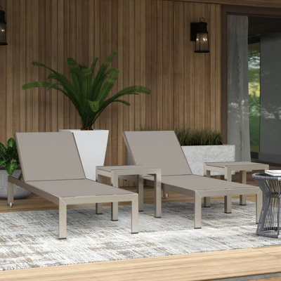 Ensemble de chaises longues inclinables 76 po 4 pièces Aynura