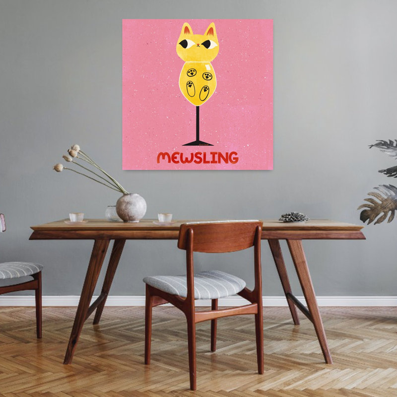 Art contemporain rétro, art de chat, H 32 po x l 32 po