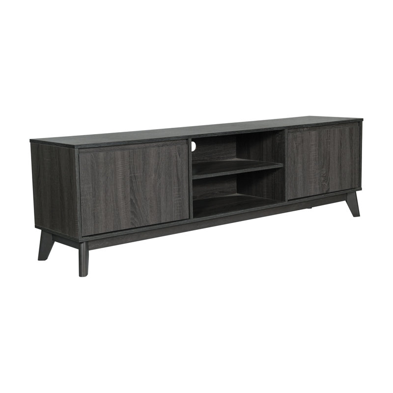 Amittai Engineered Wood TV Stand for TVs by Flash Furniture, 71", Black