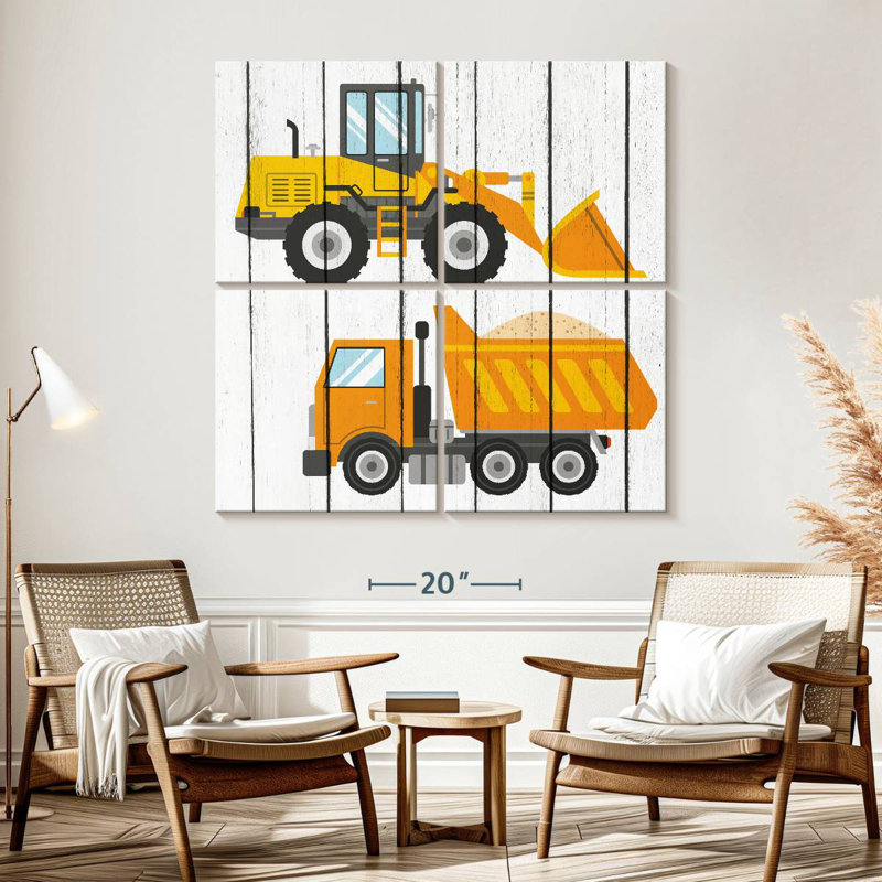 Ashelle tracteur et camions I, H 57 po x l 57 po