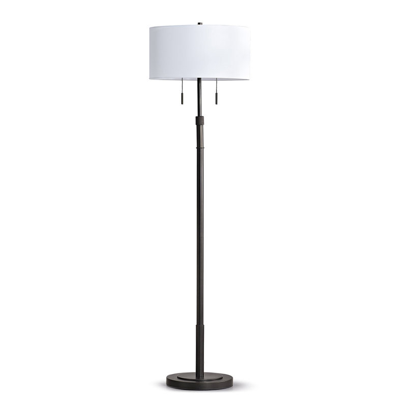 Lampe sur pied traditionnelle 67 po Maramastall, Blanc, Bronze foncé
