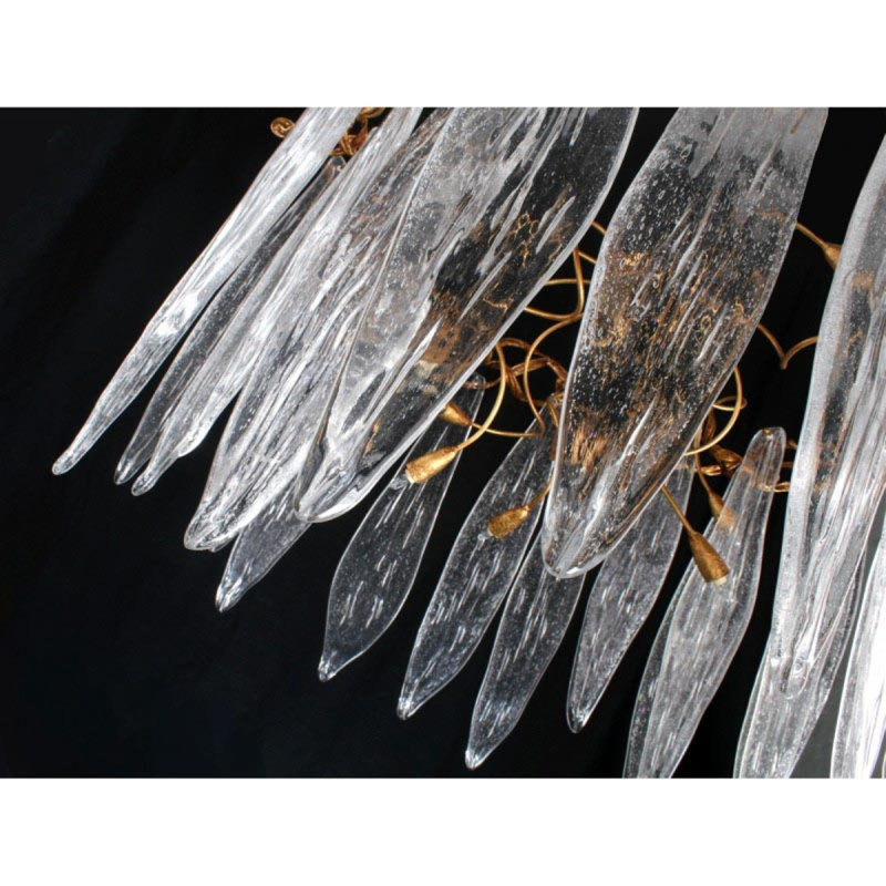 Lustre rond Karlianys Niagara, Transparent, 31" Diameter x 32” Height, Plaqué argent