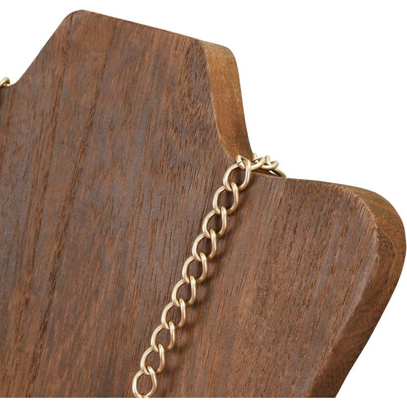 Présentoir à chevalet pliable en bois, couleur brune