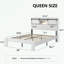 Grand lit avec structure en métal et station de charge-482810756