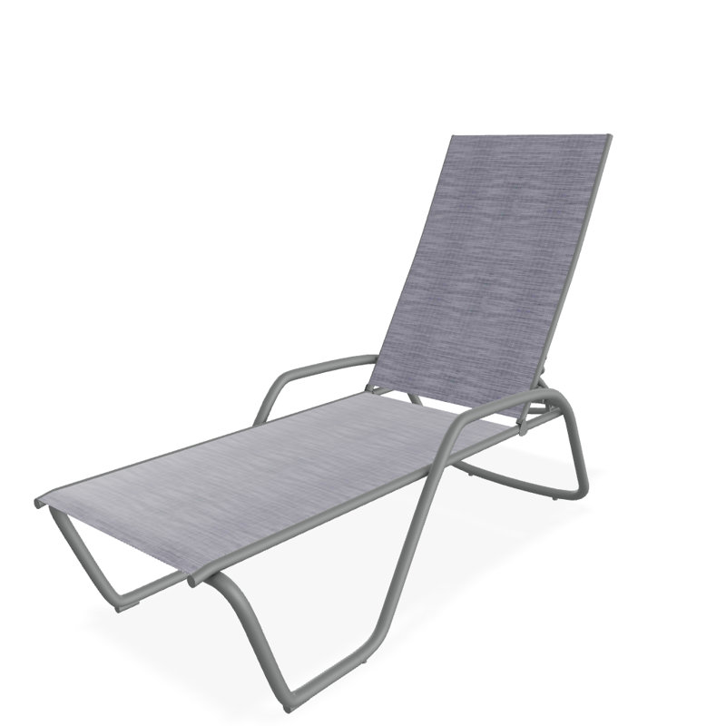 Outdoor Rust-Resistant Metal Chaise Lounge, Textured Graphite, Brooks