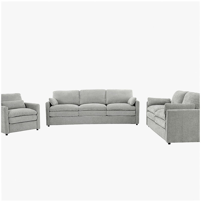 Ensemble de canapé en tissu Comfort, très grand canapé Comfort Cloud, ensemble de canapé double coussin, canapé de salon à coussin moelleux, gris clair