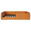 Lit plateforme pour lit double capitonné en velours orange-129682529