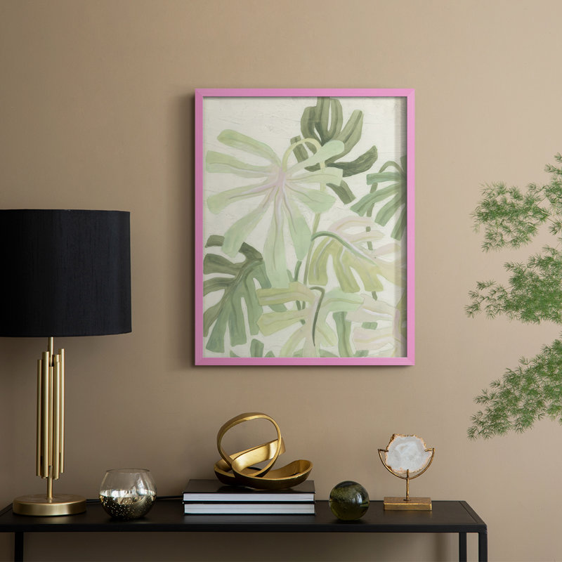 "Palmes entrelacées II", H 21 po x l 17 po, Rose