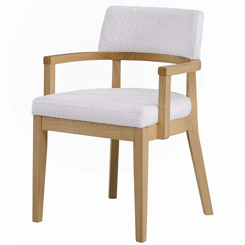 Chaise d'appoint moderne avec revêtement en chêne et blanc (ensemble de 2)