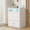 Commode à 4 niveaux à DEL blanches avec prise USB et prises intégrées