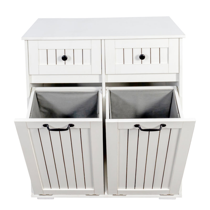 Tilt-Out Laundry Hamper Cabinet For Bathroom